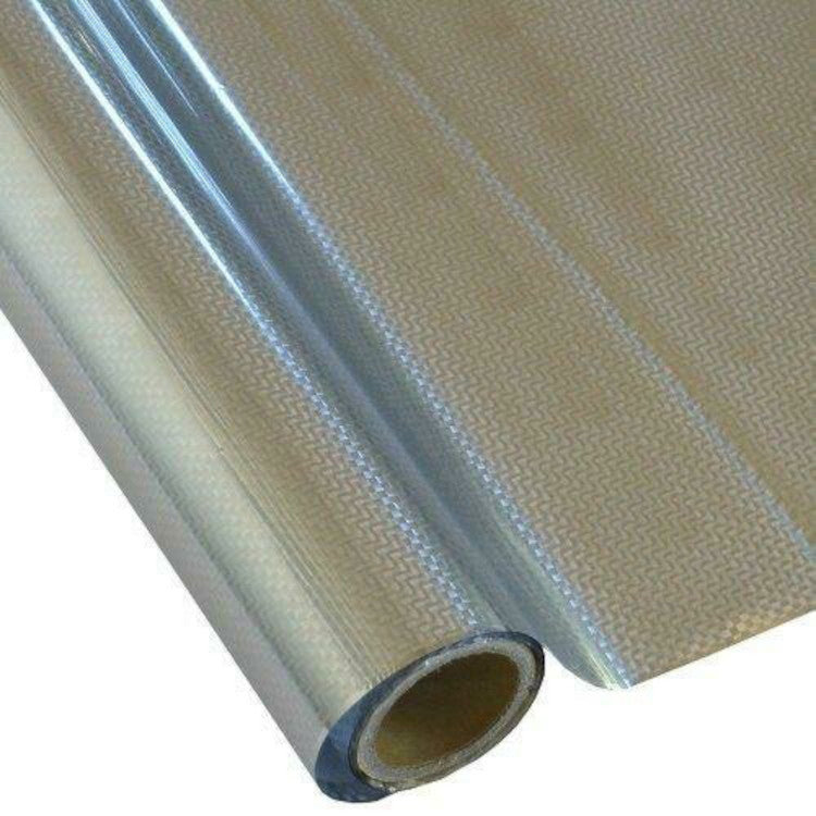 Roll of hot press foil with silver color and carbon fiber pattern. Can be used for multiple craft projects.