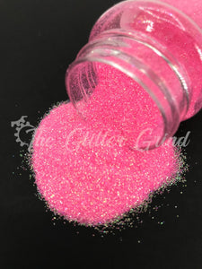 Pink with multi-color shimmer rainbow ultra fine cut polyester glitter