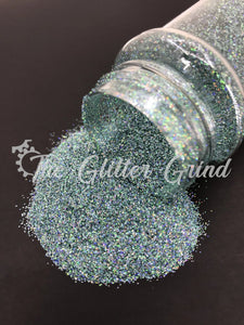 Green/teal with multi-color shimmer holographic ultra fine cut polyester glitter
