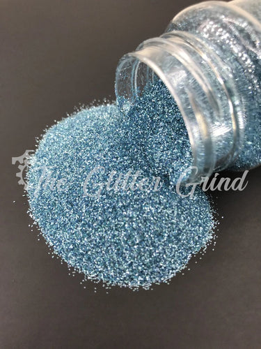 Prussian blue 1/128 size ultra fine basic metallic glitter. Polyester glitter 2 oz by weight. Bottled glitter.