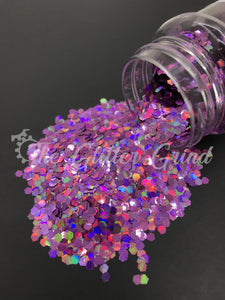 Purple with multi-color shimmer holographic jumbo cut polyester glitter