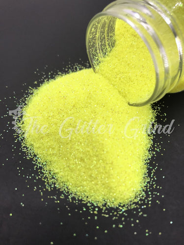Neon yellow with green shimmer rainbow ultra fine cut polyester glitter