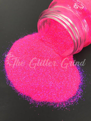 Hot pink with blue shimmer rainbow ultra fine cut polyester glitter