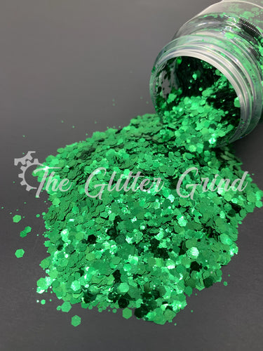 Green basic metallic mix polyester glitter