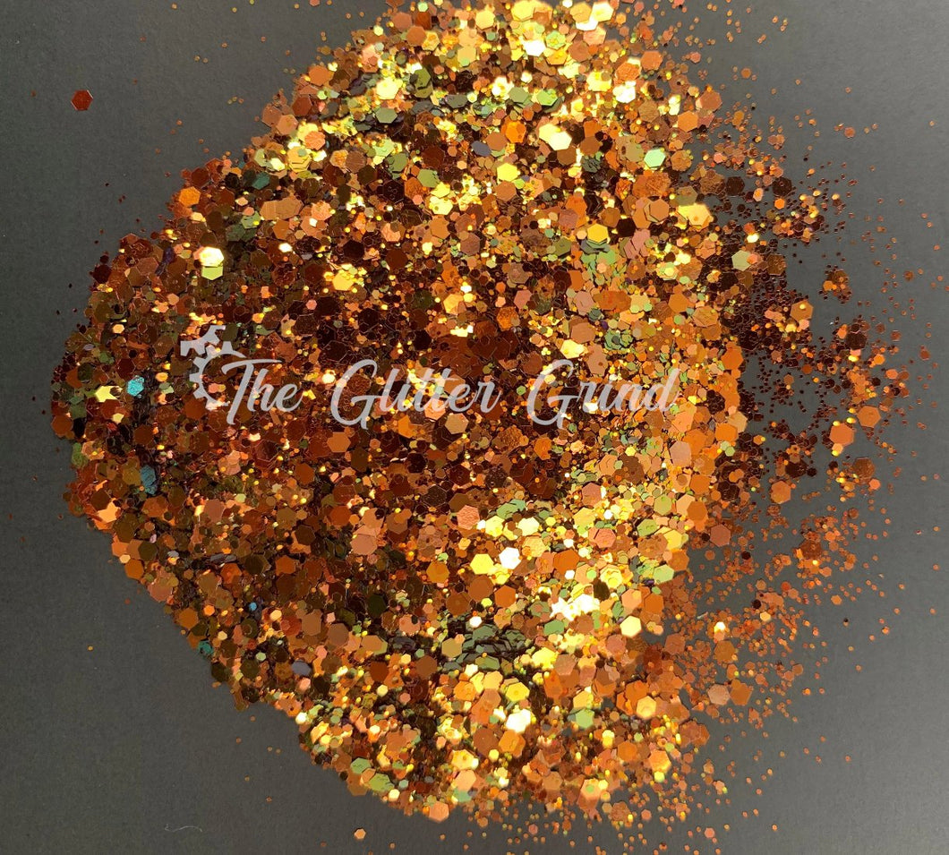 Bronze with gold and brown shimmer color shift chameleon mix polyester glitter