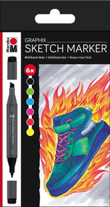 Marabu Alcohol Ink Heat Sketch Markers - 6 pk