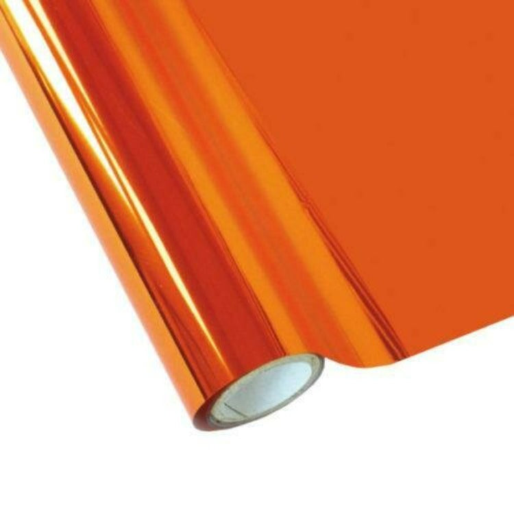 Roll of hot press foil with orange color and no pattern. Can be used for multiple craft projects.