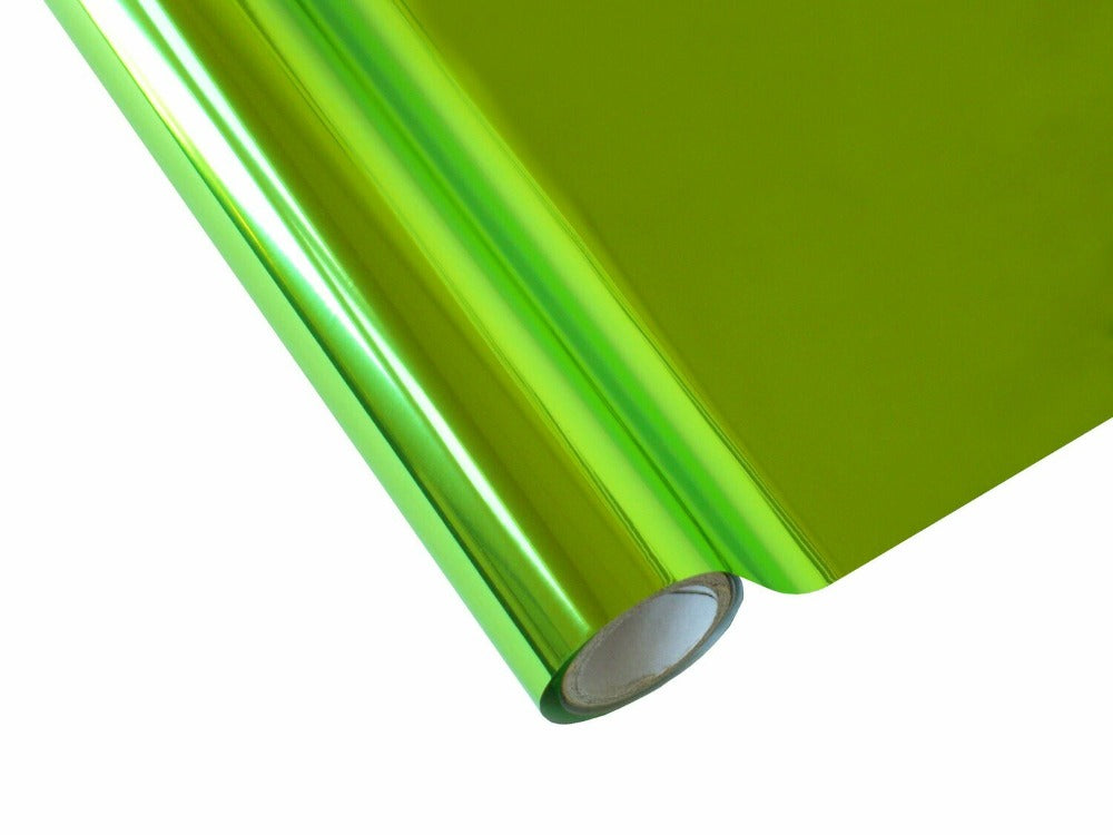 Roll of hot press foil with peridot green color and no pattern. Can be used for multiple craft projects.