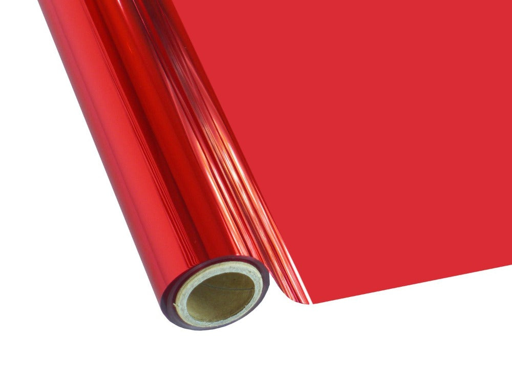 Roll of hot press foil with red color and no pattern. Can be used for multiple craft projects.