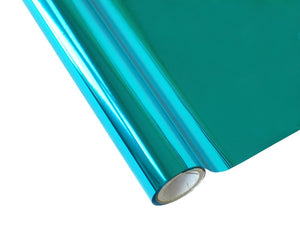 Roll of hot press foil with teal blue color and no pattern. Can be used for multiple craft projects.