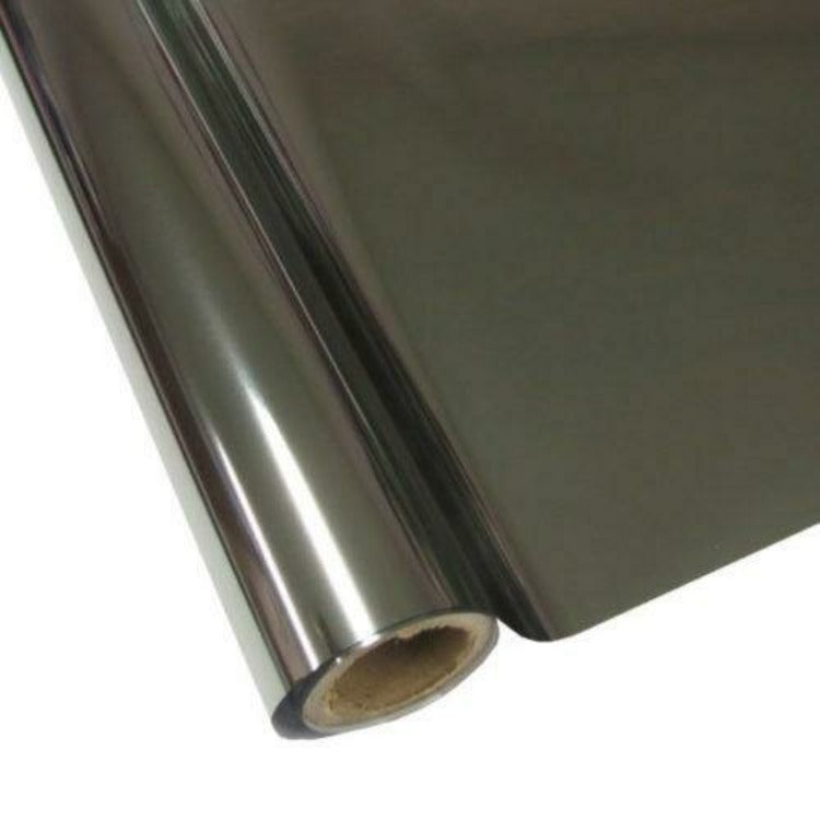 Roll of hot press foil with titanium color and no pattern. Can be used for multiple craft projects.